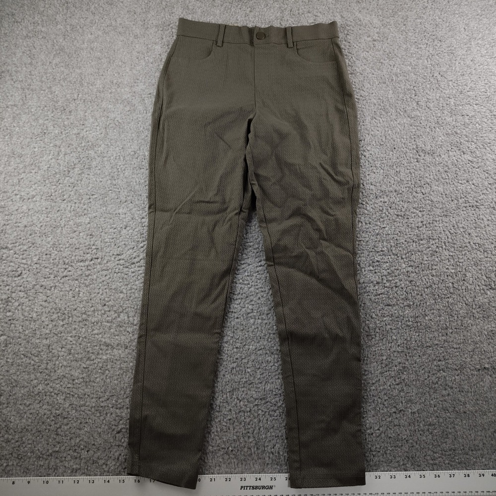 Mario Serrani Pants Womens Small Textured Pull On Green Tapered High Waisted NWT